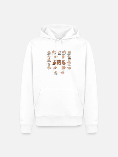 Arten von Dächern Dacharchitekturstile - Männer Premium Bio Hoodie - Weiß