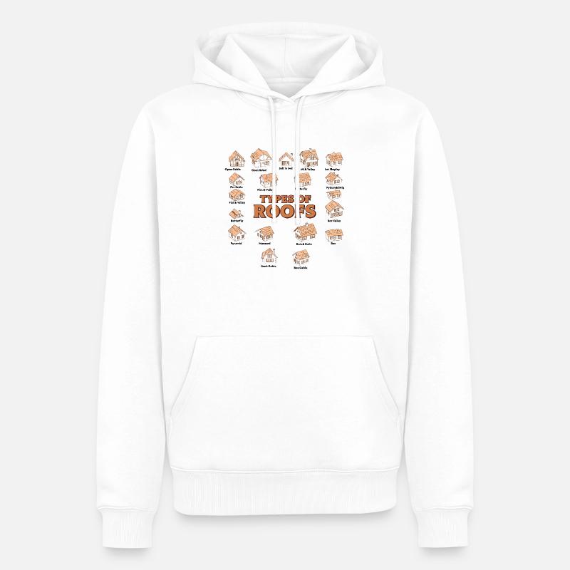 Arten von Dächern Dacharchitekturstile - Männer Premium Bio Hoodie - Weiß