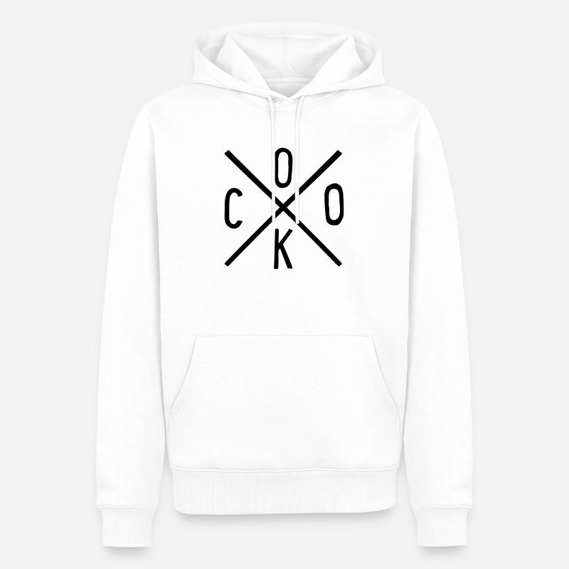 Cuire - Sweat à capuche Premium bio Homme - blanc