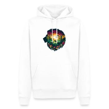 Roi de la jungle - Sweat à capuche Premium bio Homme - blanc - Devant - Nico (187cm)