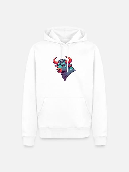 Taurus Cartoon - Men’s Premium Organic Hoodie - white