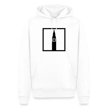 Big Ben Londres - Sweat à capuche Premium bio Homme - blanc - Devant - Nico (187cm)
