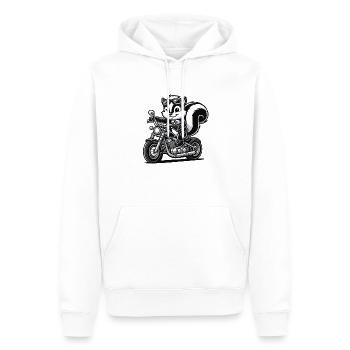 stinktier motorrad - Männer Premium Bio Hoodie - Weiß - Vorne - Nico (187cm)