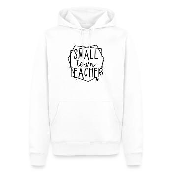 Graphique de cœur d’enseignant de petite ville pour les éducateurs - Sweat à capuche Premium bio Homme - blanc - Devant - Nico (187cm)