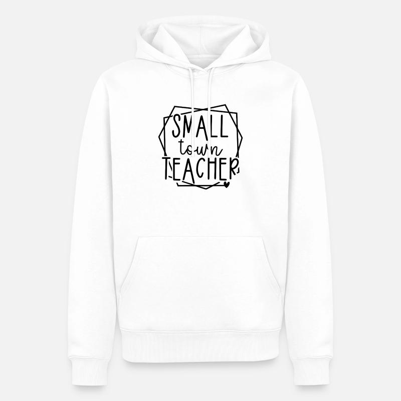 Kleinstadtlehrer Herzgrafik für Pädagogen - Männer Premium Bio Hoodie - Weiß