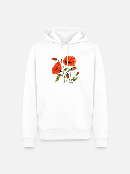 Blumen - Männer Premium Bio Hoodie - Weiß