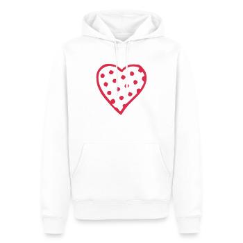 point de coeur - Sweat à capuche Premium bio Homme - blanc - Devant - Nico (187cm)