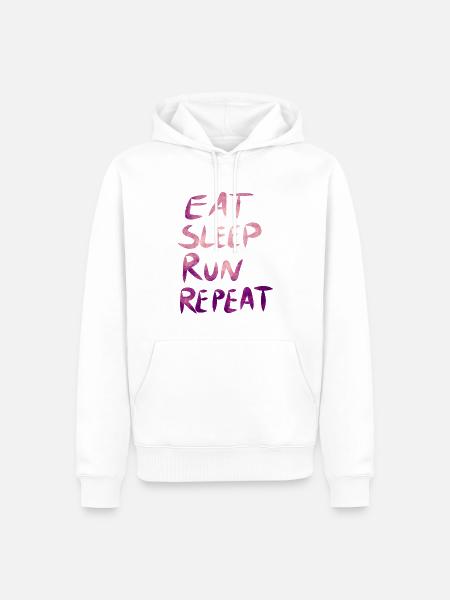 Eat Sleep RUN Repeat - Men’s Premium Organic Hoodie - white