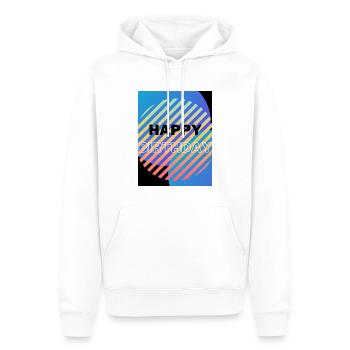 ALLES GUTE ZUM GEBURTSTAG, ALLES GUTE ZUM GEBURTSTAG, GEBURTSTAG, GEBURTSTAG - Männer Premium Bio Hoodie - Weiß - Vorne - Nico (187cm)