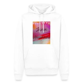 ALLES GUTE ZUM GEBURTSTAG, ALLES GUTE ZUM GEBURTSTAG, GEBURTSTAG, GEBURTSTAG - Männer Premium Bio Hoodie - Weiß - Vorne - Nico (187cm)