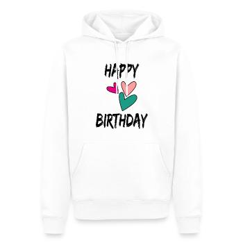ALLES GUTE ZUM GEBURTSTAG. ALLES GUTE ZUM GEBURTSTAG. JAHRESTAG. - Männer Premium Bio Hoodie - Weiß - Vorne - Nico (187cm)