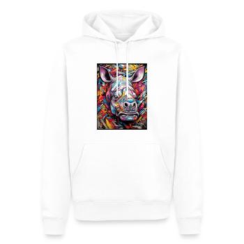 hippo graffiti - Männer Premium Bio Hoodie - Weiß - Vorne - Nico (187cm)
