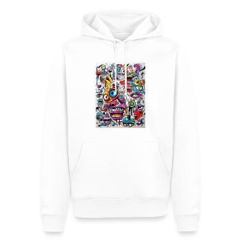 GNU Grafitti Abstract - Sweat à capuche Premium bio Homme - blanc - Devant - Nico (187cm)