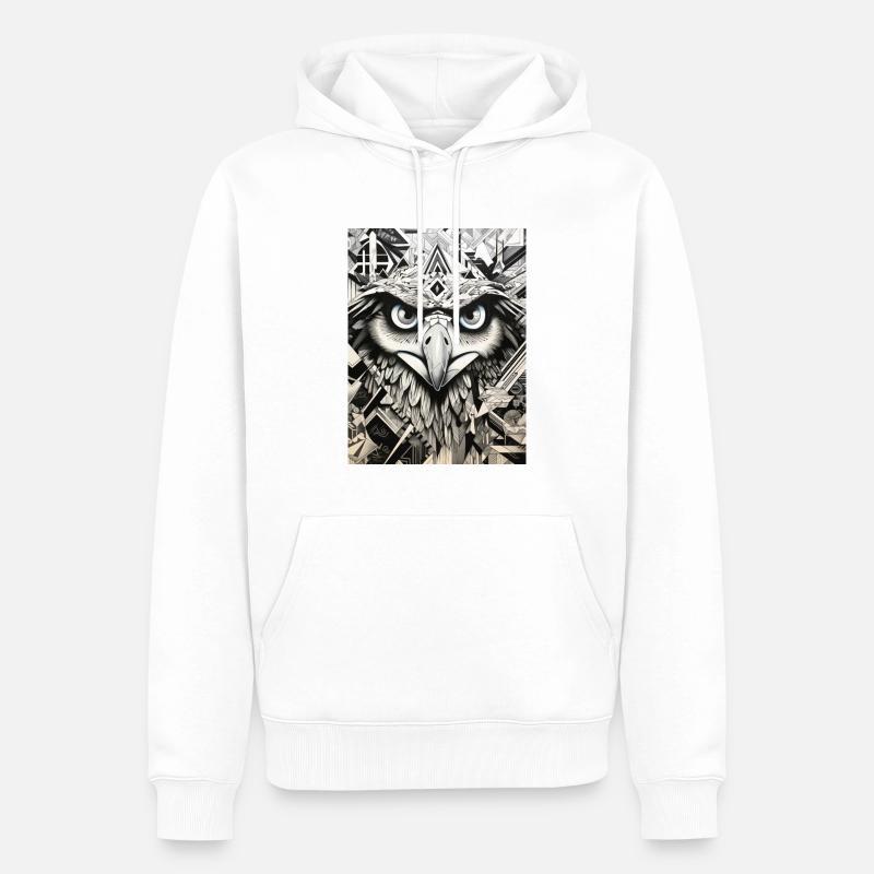 Aigle Géométrie Abstraction Graffiti - Sweat à capuche Premium bio Homme - blanc