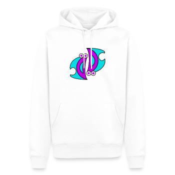 Doppel D.F. - Männer Premium Bio Hoodie - Weiß - Vorne - Nico (187cm)