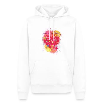 L’amour est la réponse. - Sweat à capuche Premium bio Homme - blanc - Devant - Nico (187cm)