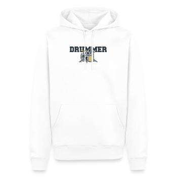 Drummer Drums - Men’s Premium Organic Hoodie - white - Front - Nico (187cm)