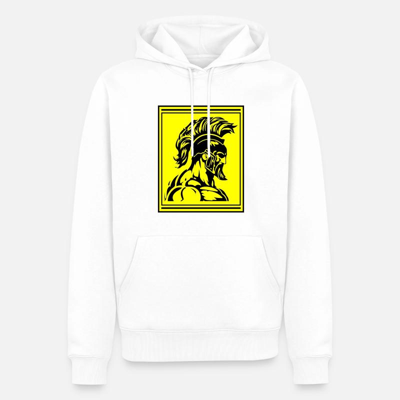 Muscles de gladiateurs guerriers spartiates - Sweat à capuche Premium bio Homme - blanc