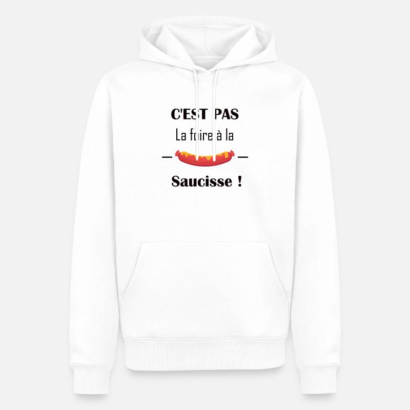 C'est pas la foire à la saucisse idée cadeau drôle - Sweat à capuche Premium bio Homme - blanc