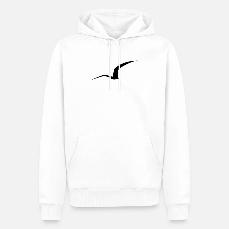 Möwe Silhouette - Männer Premium Bio Hoodie - Weiß