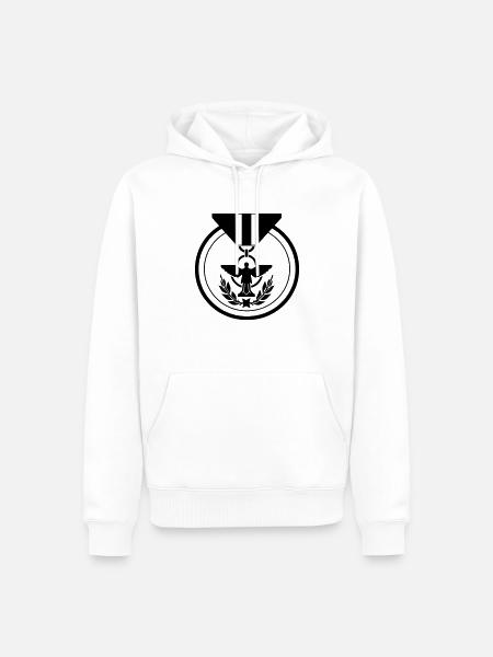 Militärmedaille - Männer Premium Bio Hoodie - Weiß