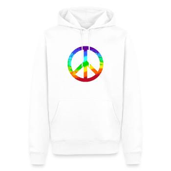 Peace-Zeichen Regenbogen Toleranz Frieden Graffiti - Männer Premium Bio Hoodie - Weiß - Vorne - Nico (187cm)