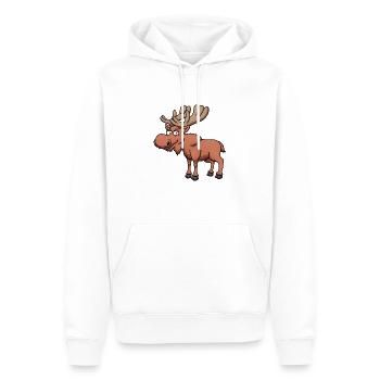 Glücklicher Cartoon Elch - Männer Premium Bio Hoodie - Weiß - Vorne - Nico (187cm)