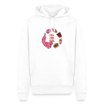 Axolotl Snaxolotl Fast Food - Men’s Premium Organic Hoodie - white - Front - Nico (187cm)