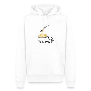 manger des spaghettis - Sweat à capuche Premium bio Homme - blanc - Devant - Nico (187cm)