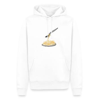 symbole spaghetti - Sweat à capuche Premium bio Homme - blanc - Devant - Nico (187cm)