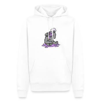 Gorilla Drinking Squash - Men’s Premium Organic Hoodie - white - Front - Nico (187cm)