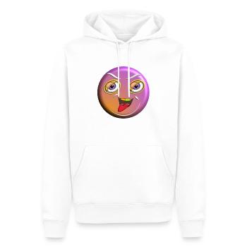 Lachendes Emoji streckt die Zunge heraus. - Männer Premium Bio Hoodie - Weiß - Vorne - Nico (187cm)
