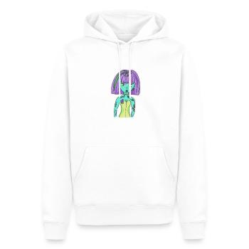 Mme Girl - Sweat à capuche Premium bio Homme - blanc - Devant - Nico (187cm)