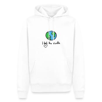 Liebe Erde - Männer Premium Bio Hoodie - Weiß - Vorne - Nico (187cm)