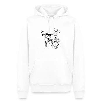 Ordinateur portable - Sweat à capuche Premium bio Homme - blanc - Devant - Nico (187cm)