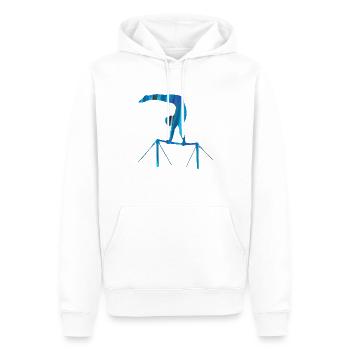 turnerin, sportlerin,graffiti ,stufenbarren,turnen - Männer Premium Bio Hoodie - Weiß - Vorne - Nico (187cm)