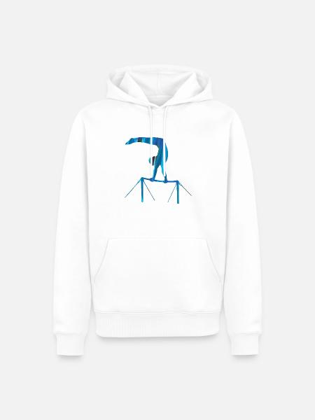gymnast, atleet, graffiti, step bars, gymnastiek - Mannen Premium Bio hoodie - wit