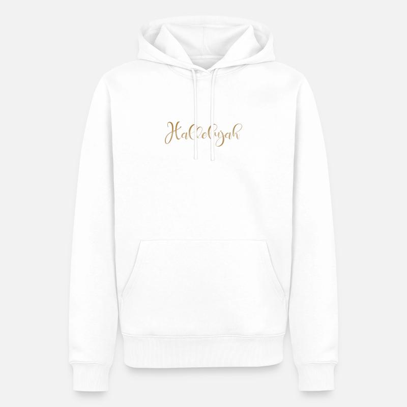 Christian Design Alléluia - Sweat à capuche Premium bio Homme - blanc