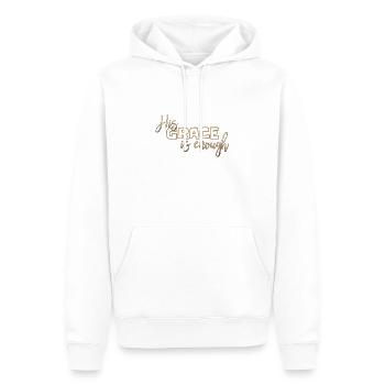Conception chrétienne Sa grâce est suffisante - Sweat à capuche Premium bio Homme - blanc - Devant - Nico (187cm)