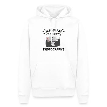 je peux pas je suis photographe - Sweat à capuche Premium bio Homme - blanc - Devant - Nico (187cm)