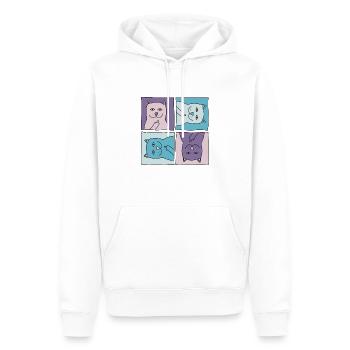 Fuck it cat high - Männer Premium Bio Hoodie - Weiß - Vorne - Nico (187cm)