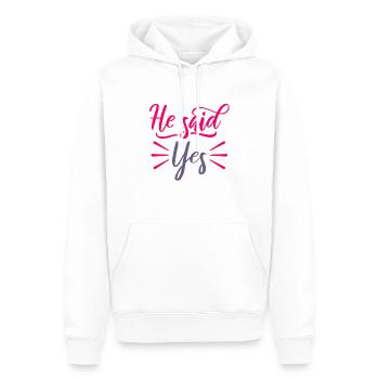 He said YES - Men’s Premium Organic Hoodie - white - Front - Nico (187cm)