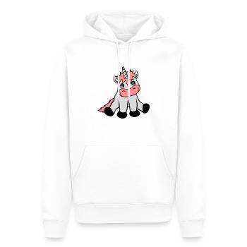 Licorne mignonne sédentaire - Sweat à capuche Premium bio Homme - blanc - Devant - Nico (187cm)