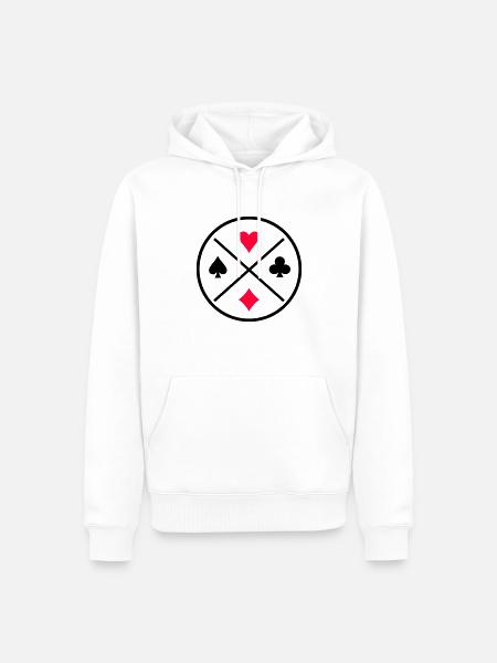 Card Symbols Poker - Men’s Premium Organic Hoodie - white