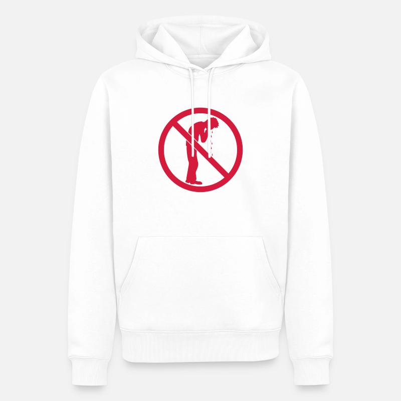 Signe criant interdit - Sweat à capuche Premium bio Homme - blanc