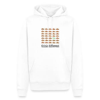 Pensez différemment - Sweat à capuche Premium bio Homme - blanc - Devant - Nico (187cm)