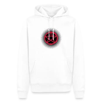 Leuchten Pentagramm Logo - Männer Premium Bio Hoodie - Weiß - Vorne - Nico (187cm)