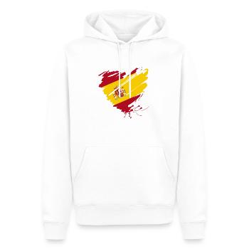 Heart Corazón Spain España Barcelona Mallorca Gate - Men’s Premium Organic Hoodie - white - Front - Nico (187cm)
