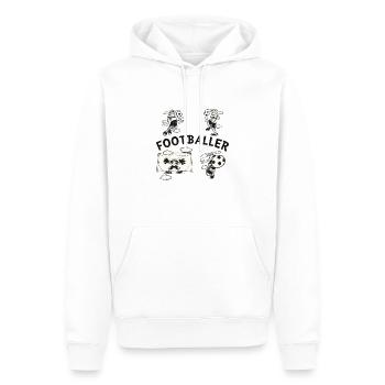 SportySkull - Fußballspieler - Männer Premium Bio Hoodie - Weiß - Vorne - Nico (187cm)