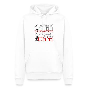 Fan de picon bière - Sweat à capuche Premium bio Homme - blanc - Devant - Nico (187cm)